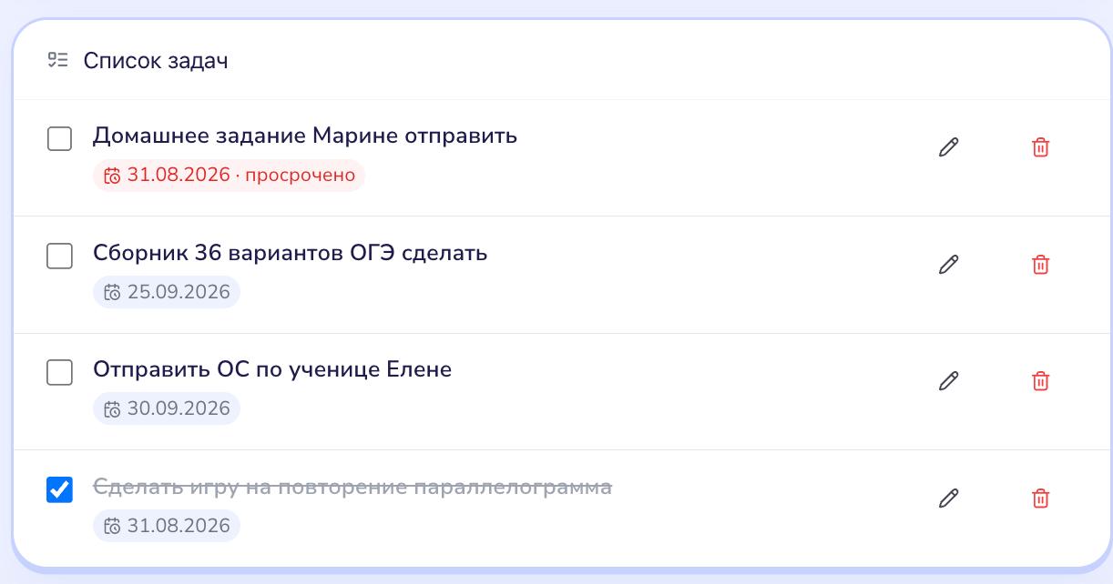 Задачи и планер